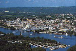 View overlooking Mississippi River and LaCrosse, Wisconsin